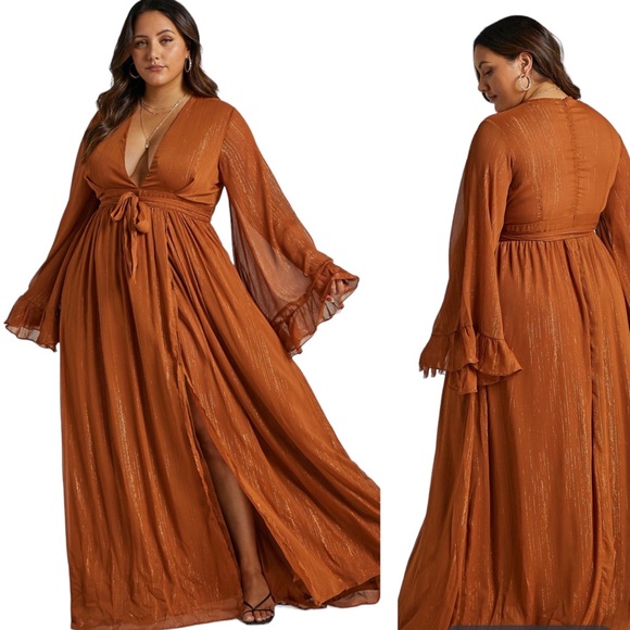 Showpo. Dresses & Skirts - New with tags Showpo Dangerous Woman maxi dress in rust - missing belt
